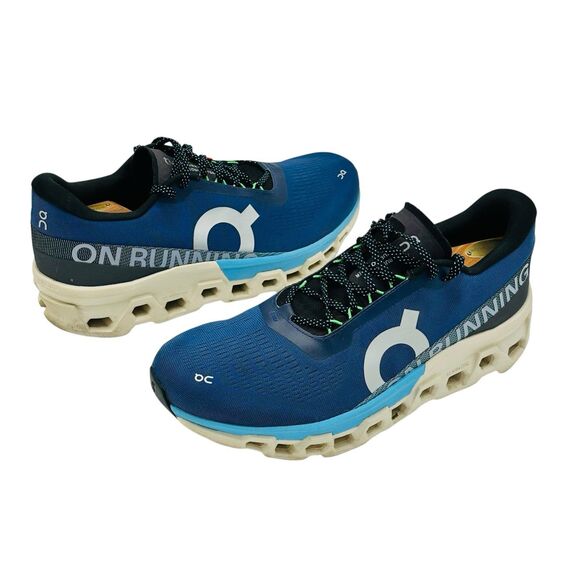 On Cloud Monster Running Shoes Cushioned Mens Size 13 Tempest Horizon Blue EUC - Picture 1 of 10